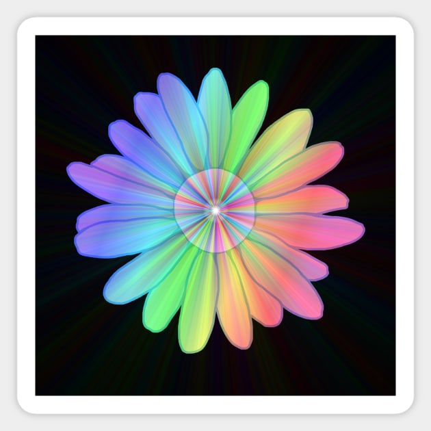 Supernova Rainbow Flower Sticker by Art by Deborah Camp